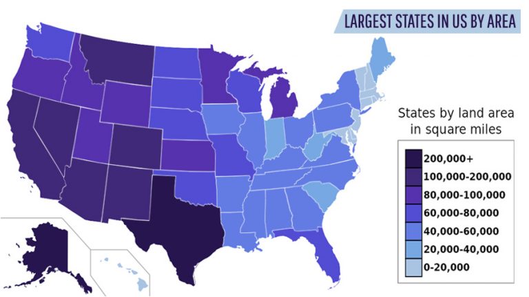 Top 10 Largest States in U.S. By Area ! - Best Toppers